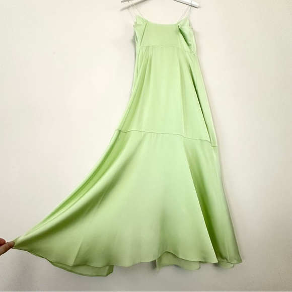 INTERMIX Paris Silk Midi Slip Dress Pistachio Green - Picture 12 of 15
